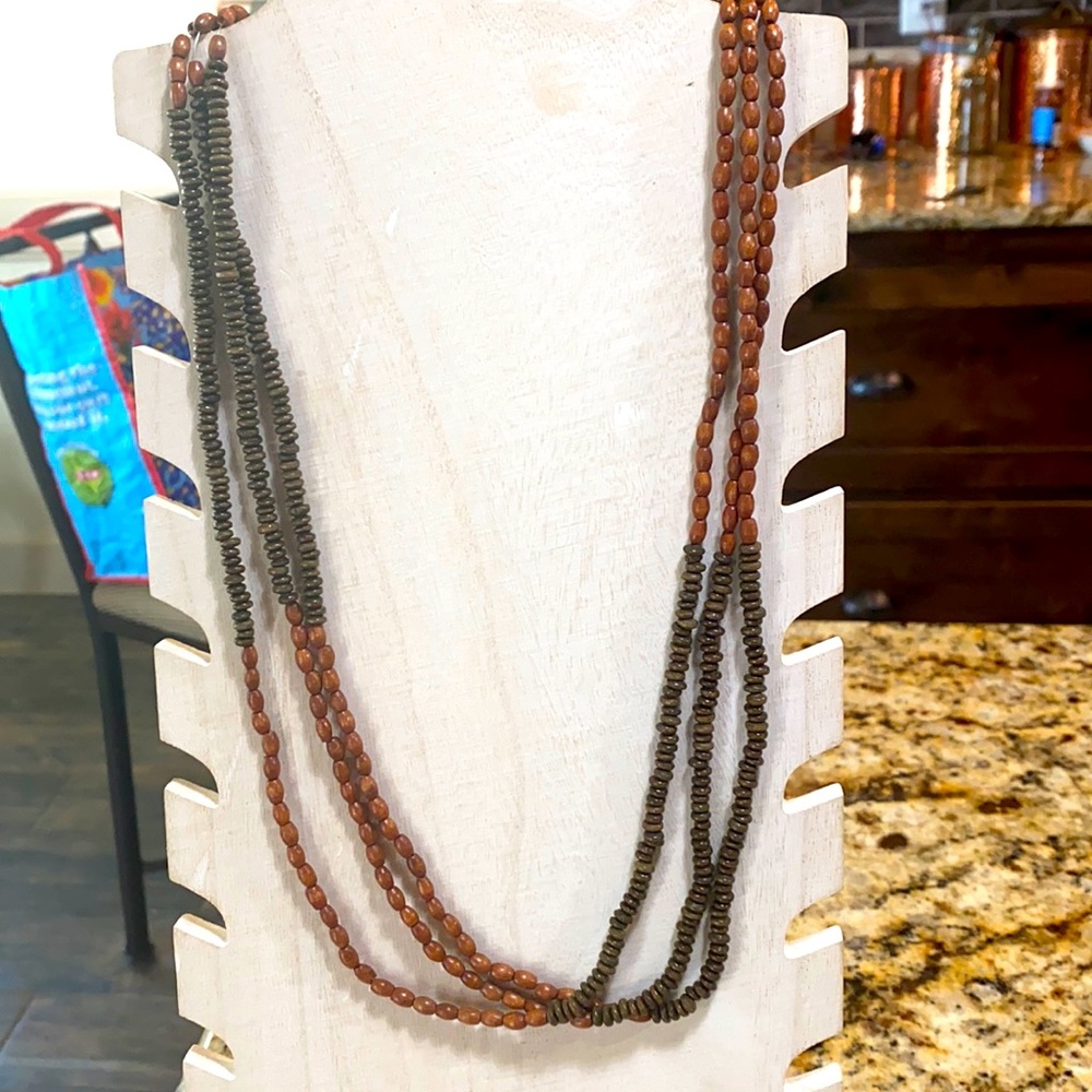 Vintage Wood Beaded Necklace
